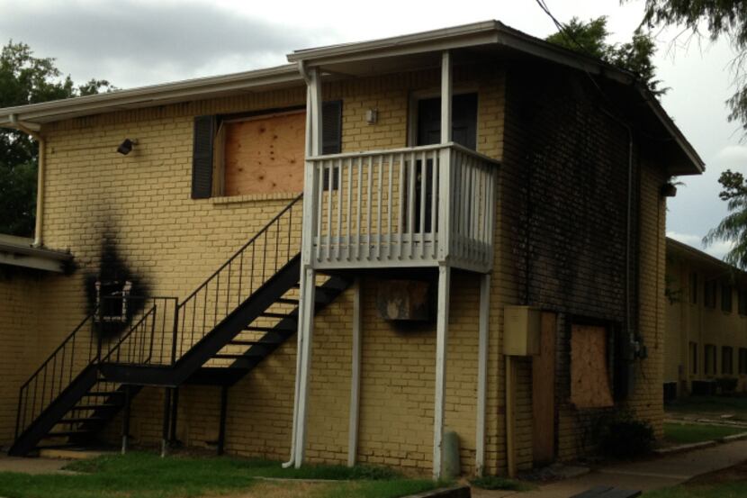 A building next to Lamarcus Jackson's unit in the Oak Villas apartment complex burned last...