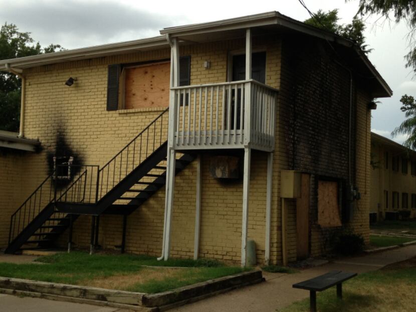 A building next to Lamarcus Jackson's unit in the Oak Villas apartment complex burned last...