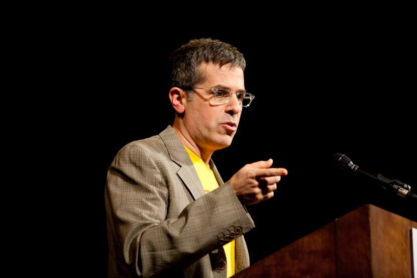 Author  Jonathan Lethem performs a piece of writing during the Texas Book Festival's...