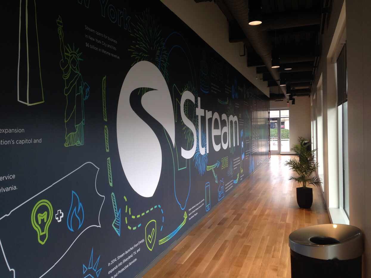 Stream Energy's new Addison offices have bold graphics in all the public areas.