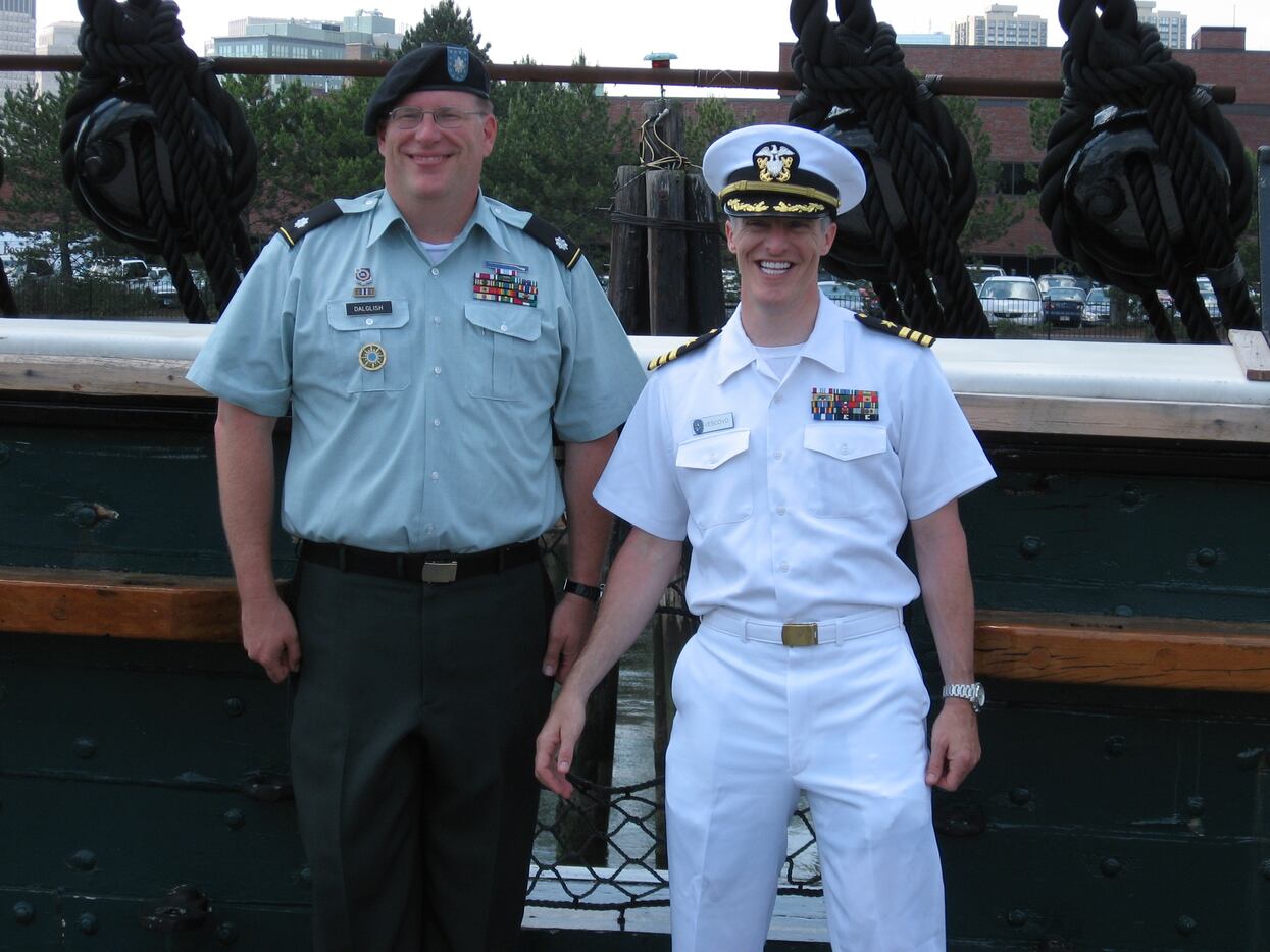 Victor Vescovo (right) was promoted to commander in 2010.
