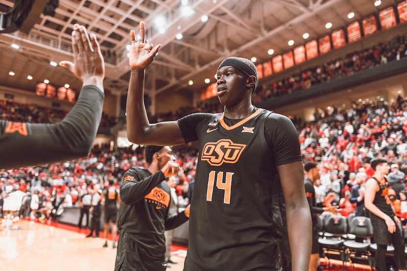 Yor Anei is pictured above at a game between Oklahoma State and Texas Tech on Saturday, Jan....