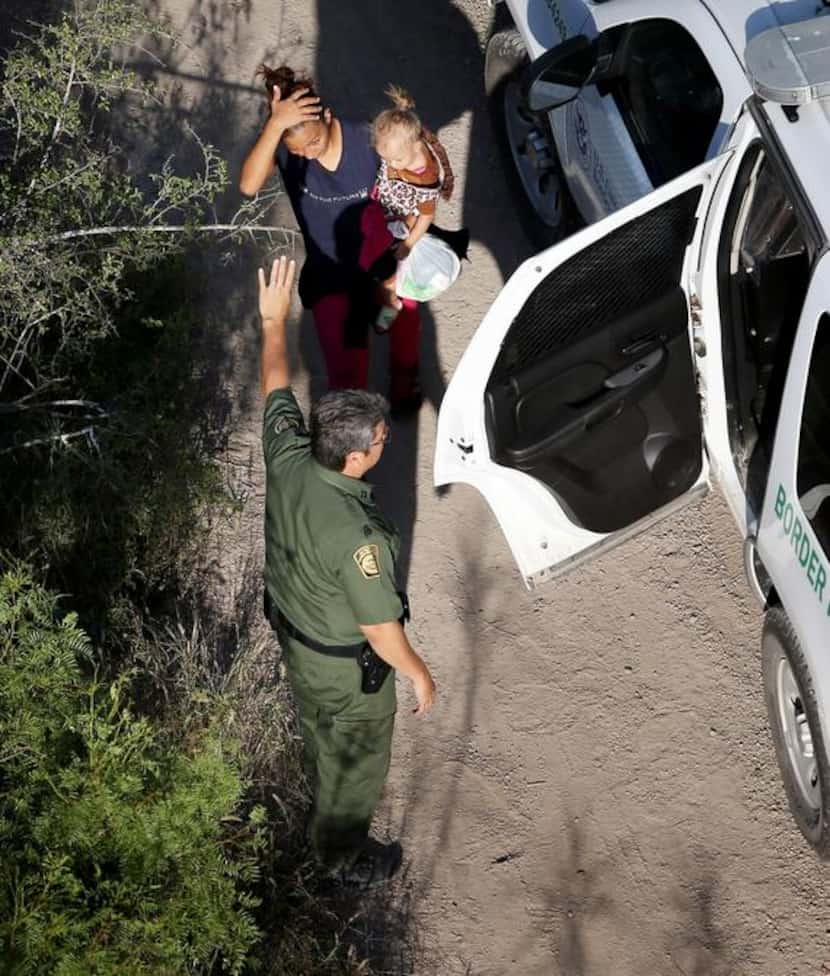 
U.S. Border Patrol agents took unauthorized immigrants into custody in McAllen on Monday....