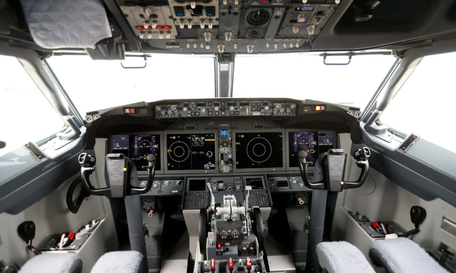 The cockpit of Southwest Airlines' new plane, the 737 Max.