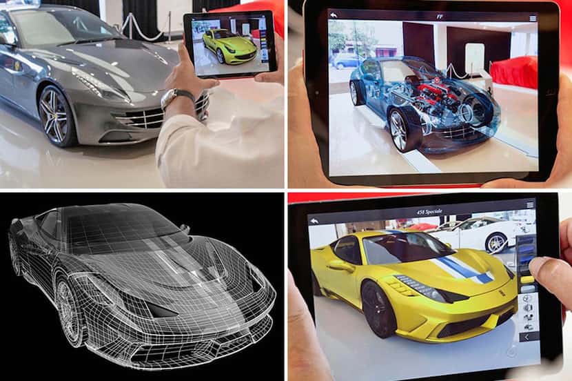

The Ferrari augmented reality showroom is an example of AR technology. Shoppers can “see”...