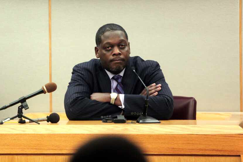 Dallas County District Attorney Craig Watkins takes the stand during a hearing in a Dallas...