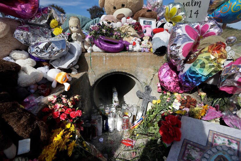 A culvert where 3-year-old Sherin Mathews was found in Richardson in late October 2017...