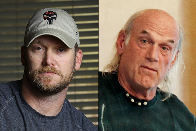 This combination of file photos shows Chris Kyle, left, former Navy SEAL and author of the...