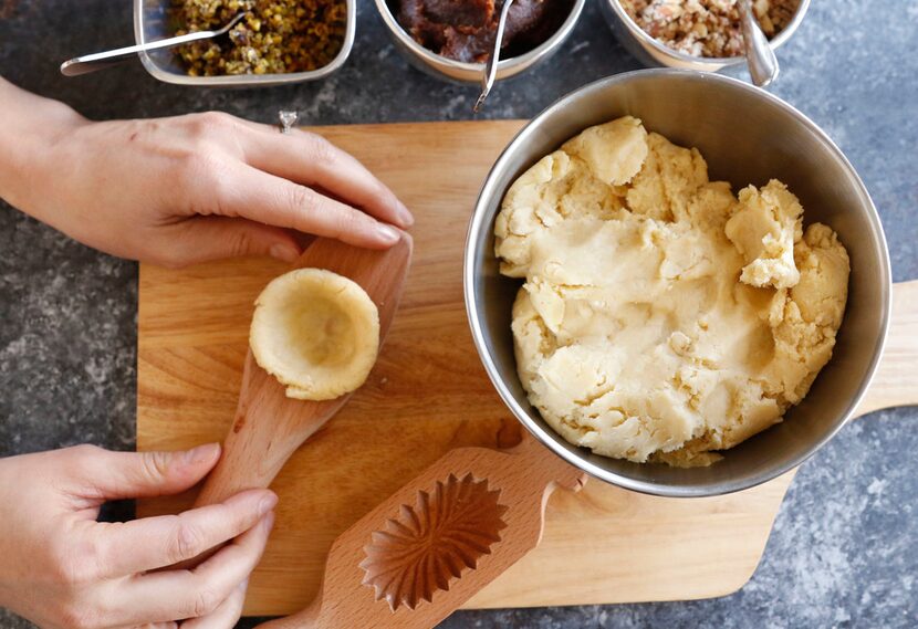 
Kristen Massad makes ma'amoul, a traditional Lebanese Easter cookie.