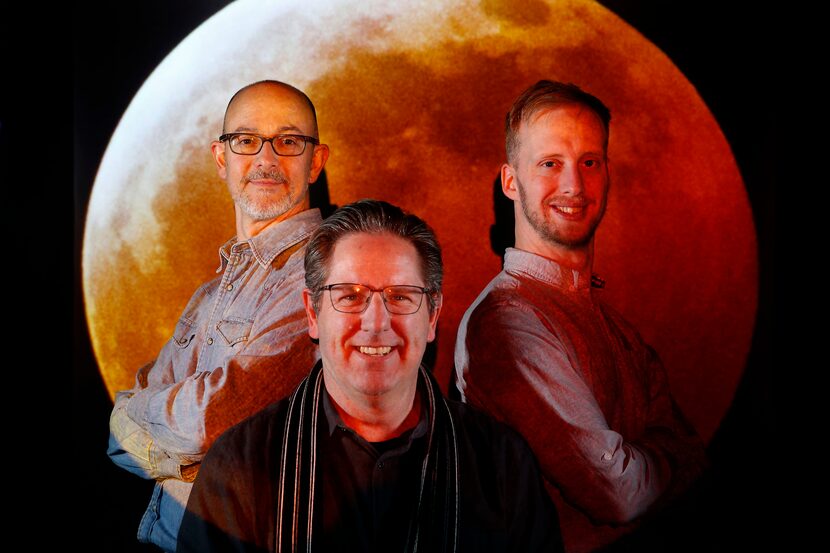 Michael Hamtil, (from left) Daniel Carde and Tom Fox in The Dallas Morning News photo studio...