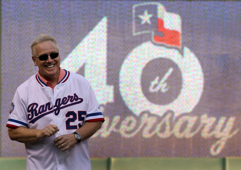 Former Texas player Buddy Bell is introduced as part of the All-Time Texas Rangers Team...