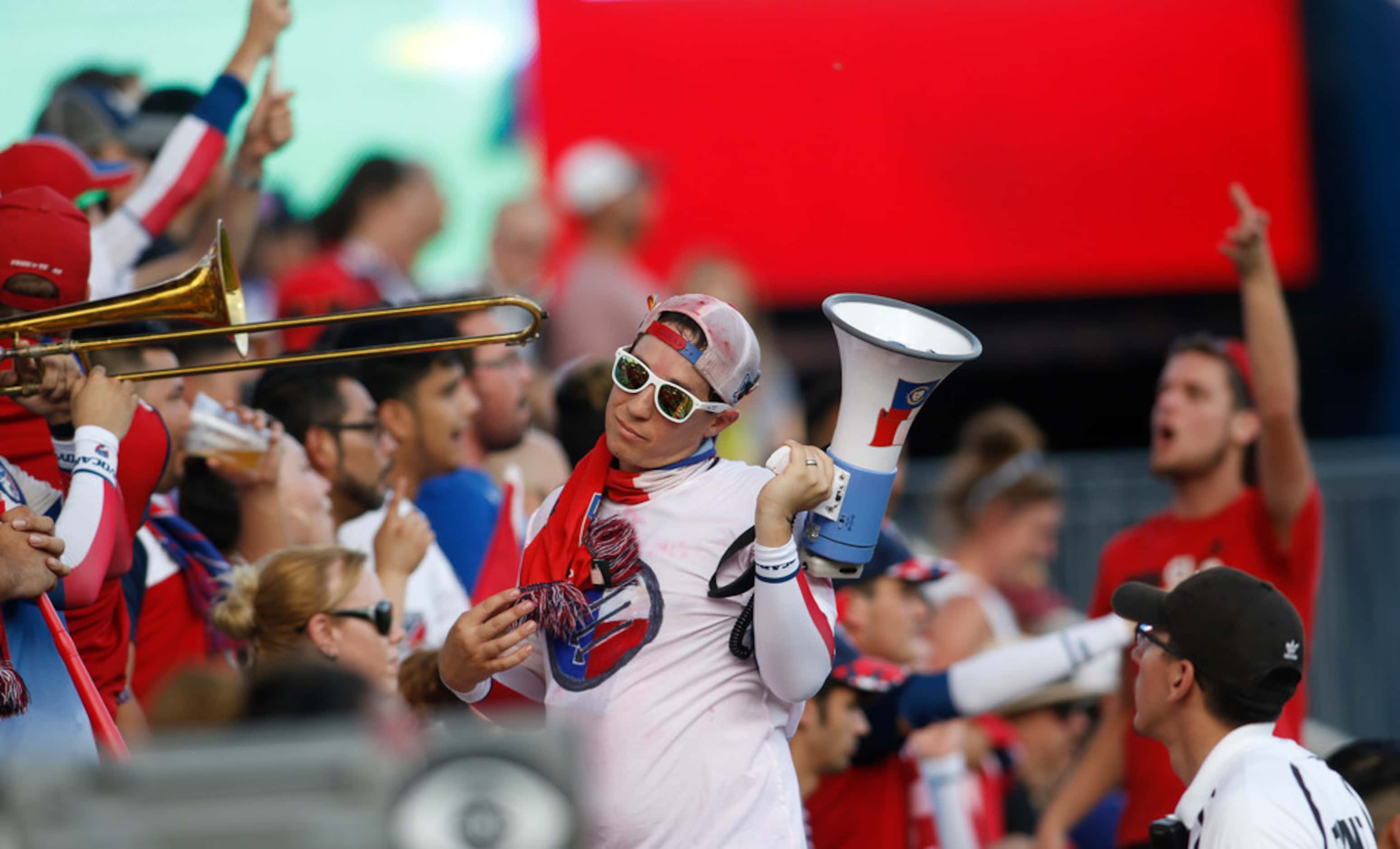 FC Dallas fans voiced their support in the stands during first half action against New York...