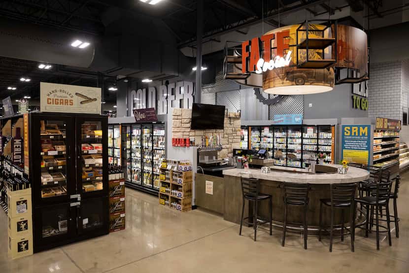 The cigar, beer and Fate Social bar at Brookshire’s upscale Fresh store in Fate. 