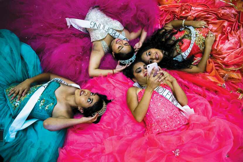 Clockwise from left: Evelyn Macias, 16, Viridana Sanchez, 16, Brenda Puente, 15, and...