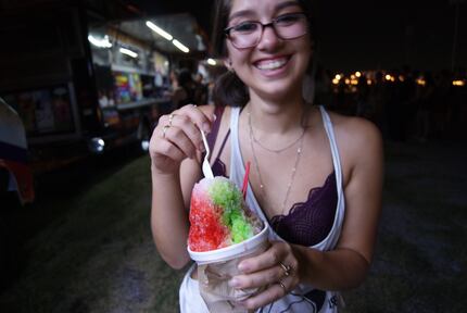 Food trucks sold slushies and other concessions at the Modest Mouse/Brand New show at the...