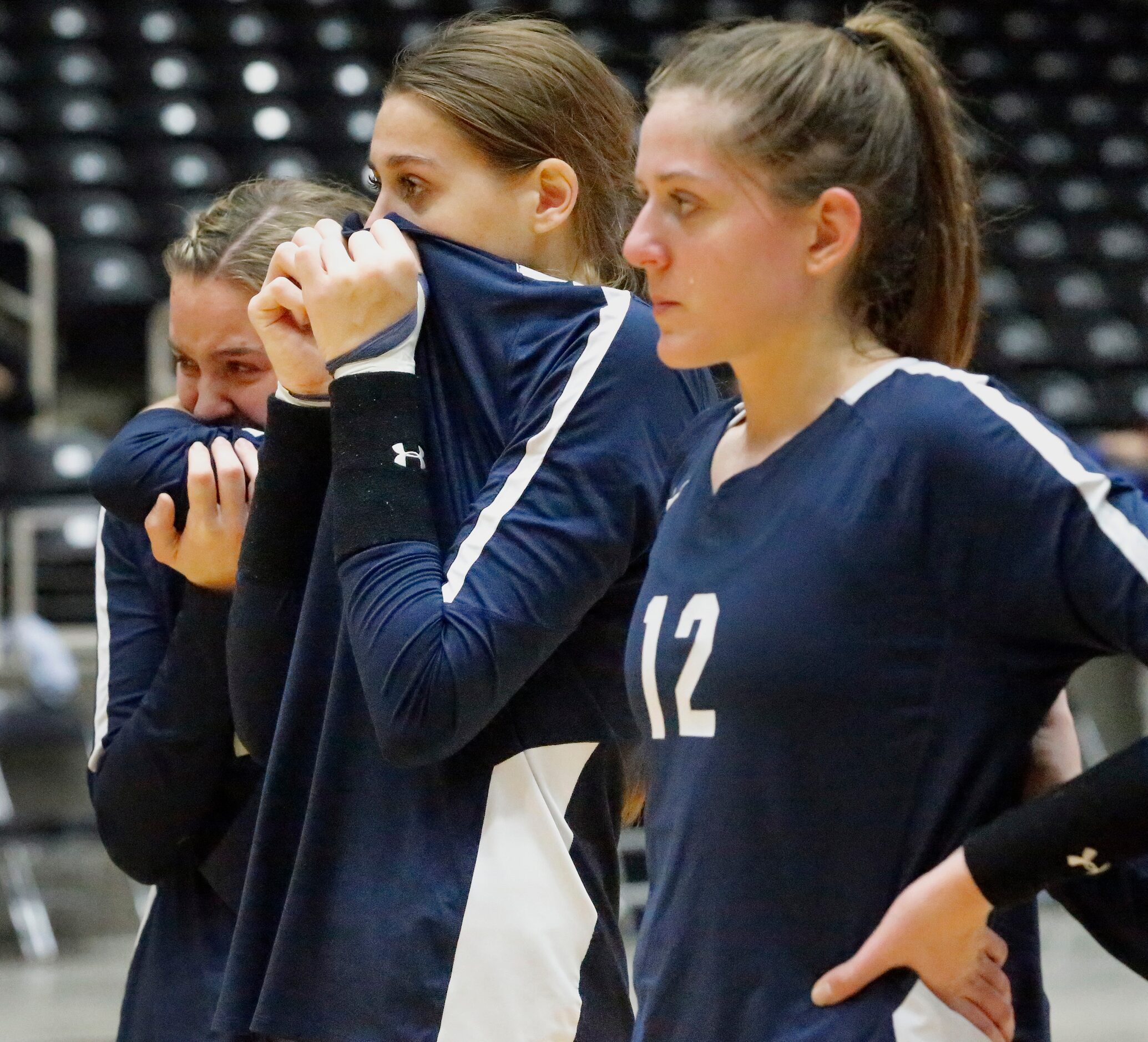 (left to right) Keller High School’s Jenna Clifford, Melanie McGann, and Reagan Sharp look...