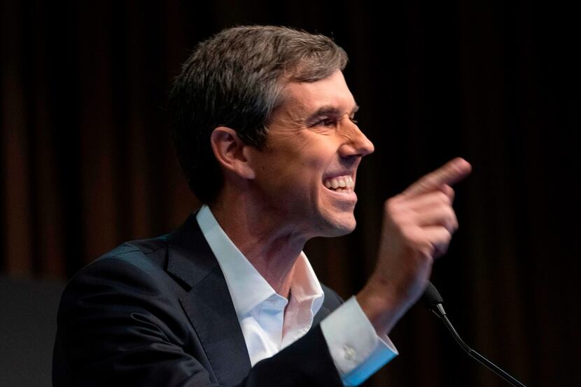 Presidential candidate Beto O'Rourke speaks during a gathering of the National Action Network.