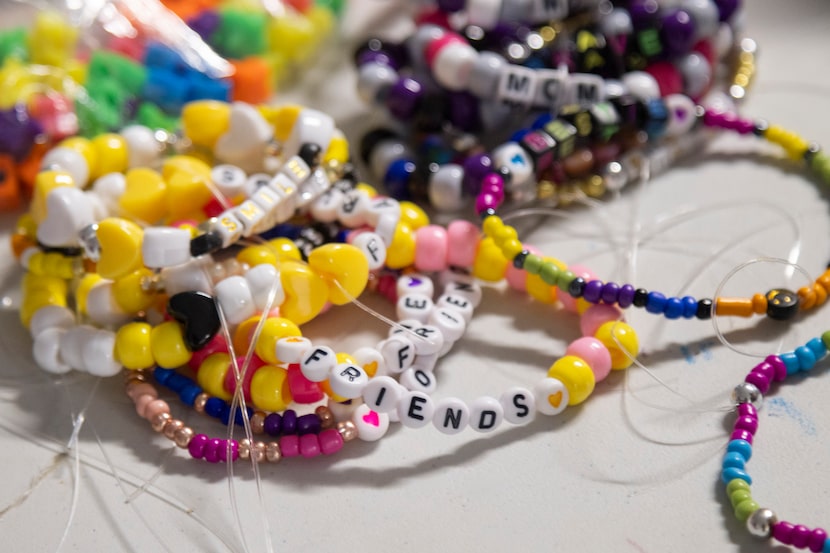 Friendship bracelets made by the staff Tuesday for the next Parent Café, a monthly event...