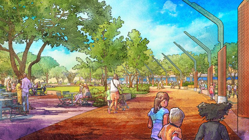 New renderings show how the city of Garland hopes to redevelop its downtown square to...