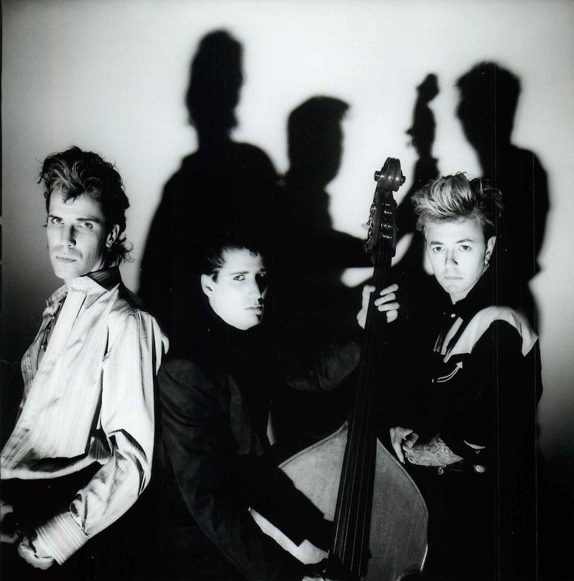 The Stray Cats - circa 1981 - from left, Slim Jim Phantom - Lee Rocker - Brian Setzer