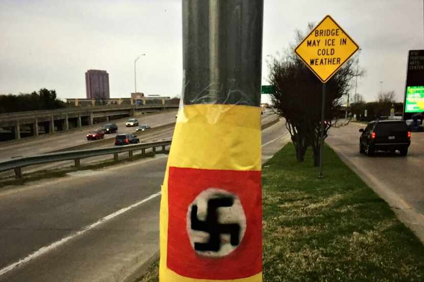 Russell Campbell took this photo of the swastika behind the AT&T Performing Arts Center on...