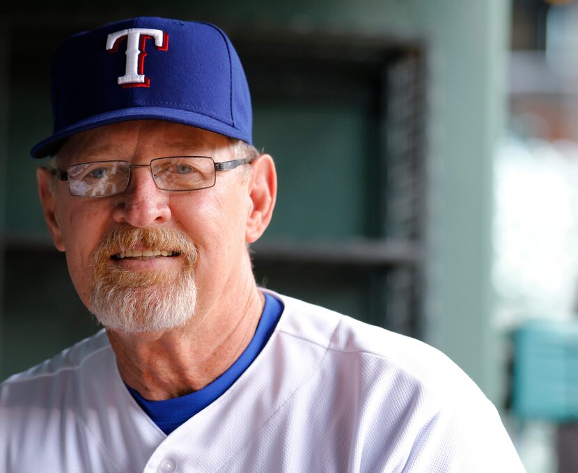 Texas Ranger coach and replay coordinator Bobby Jones pose at Globe Life Park, Tuesday, July...