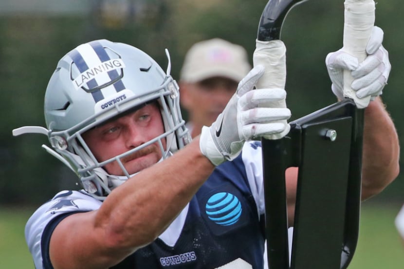 Dallas Cowboys linebacker Joel Lanning (43) is pictured at Dallas Cowboys mandatory minicamp...