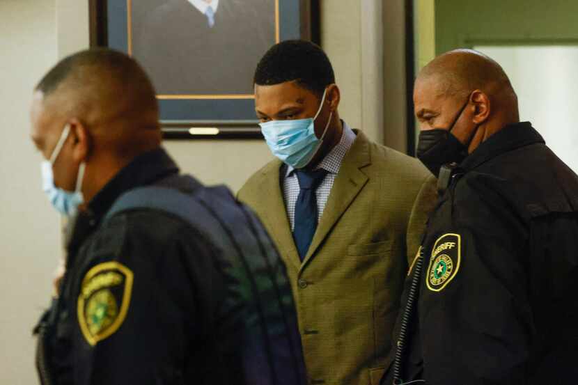 Kvaughandre Lapaul Presley enters the courtroom Tuesday during his trial for capital murder...