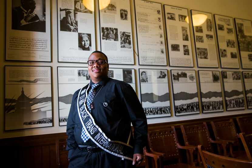 Trenton Johnson, in the Civil Rights Room at the state Capitol this summer.