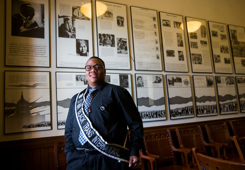 Trenton Johnson, in the Civil Rights Room at the state Capitol this summer.