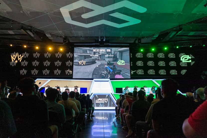 Fans watch a match between Dallas Empire and Chicago OpTic during the Call of Duty League...