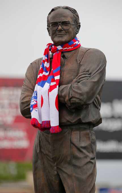 The statue of Lamar Hunt wears an FC Dallas scarf before every home game and as FC Dallas...