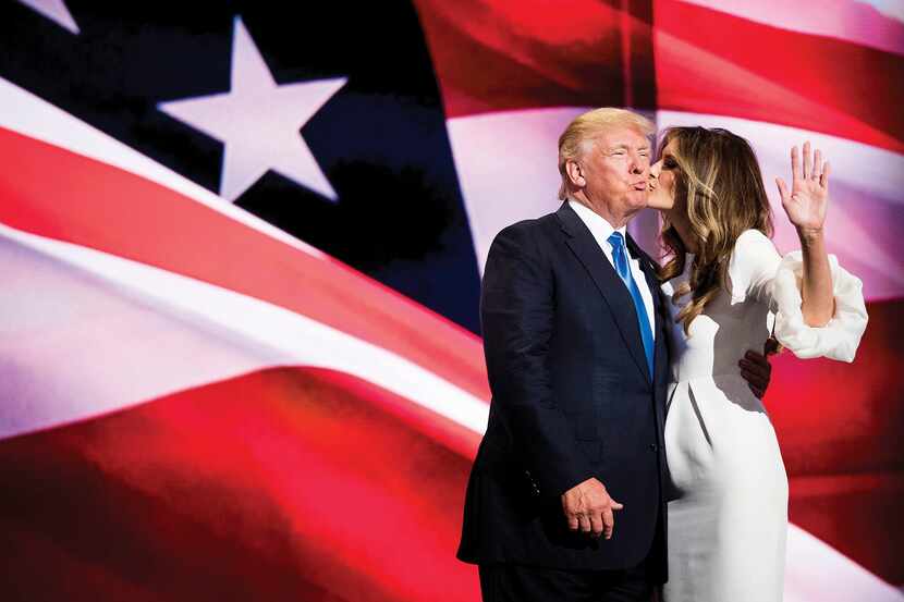 Presumptive GOP nominee Donald J. Trump got a kiss from his wife Melania after she addressed...