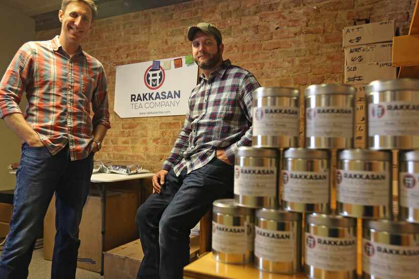 Brandon Friedman, left, and Terrence Kamauf
have launched Rakkasan Tea Company in Dallas,...