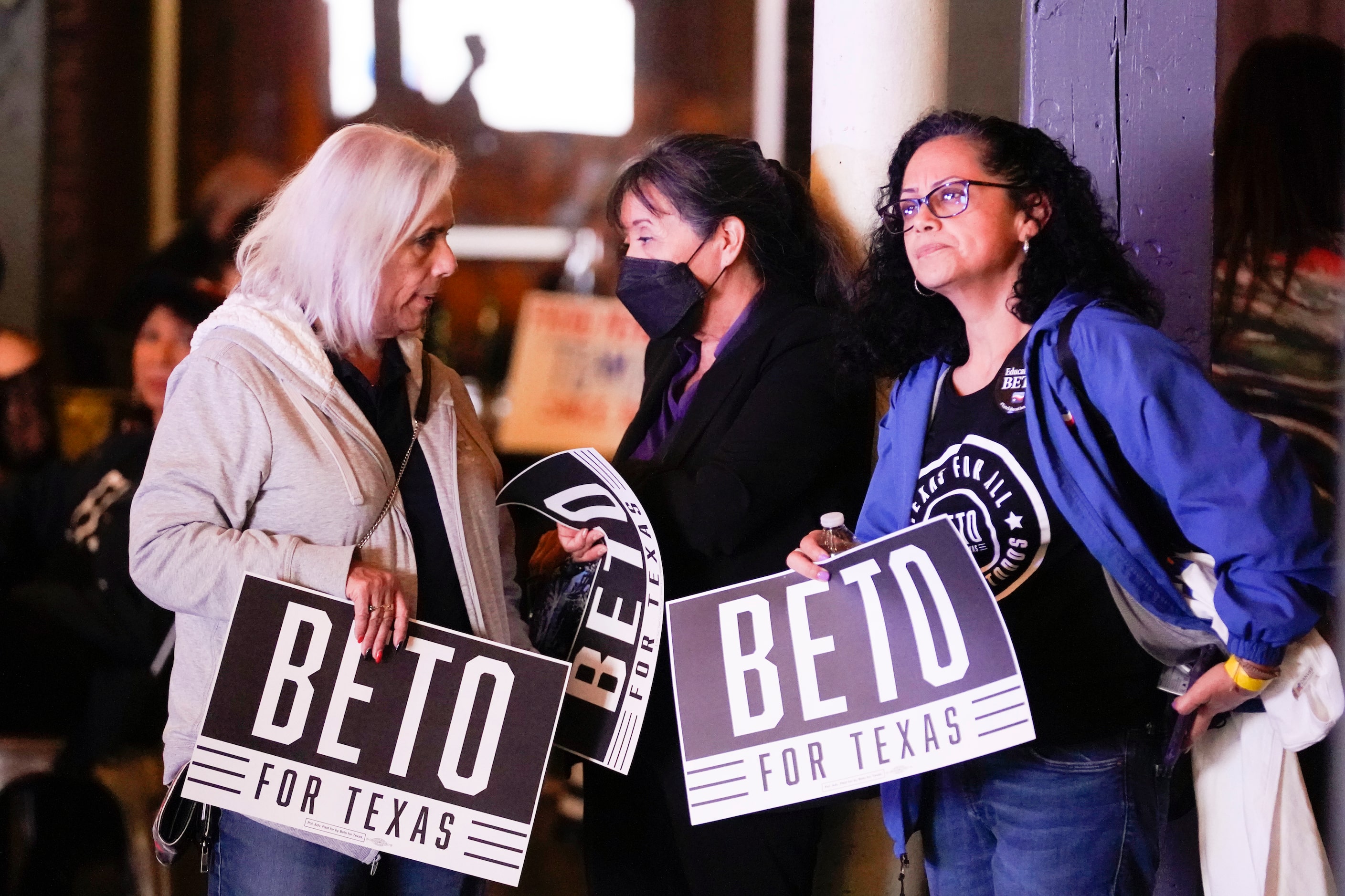 Supporters gather at an election night party for Beto O'Rourke, Texas Democratic...