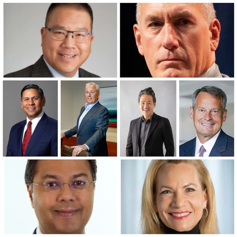 Some of Dallas-Fort Worth's highest-paid executives include (top row from left)...