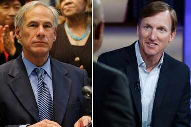 Republican incumbent Greg Abbott (left) had $43.3 million in cash for his gubernatorial...