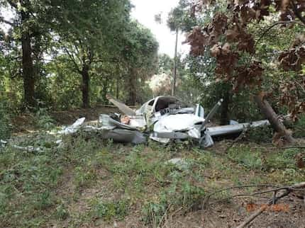 Crash site where Steve and Vicki Fehr's plane went down in Oklahoma in July 2015.