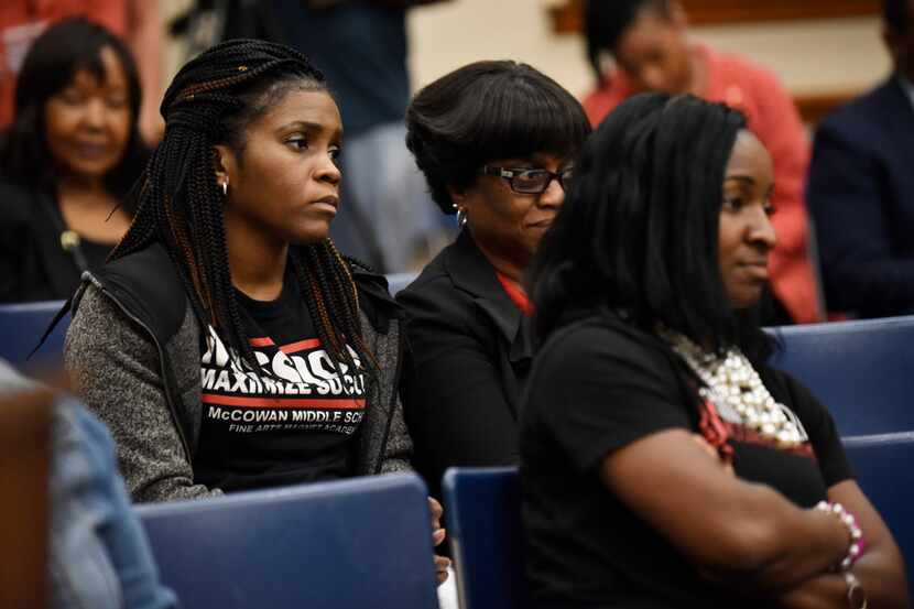 DeSoto school teachers, who did not want to be identified by name, listen to DeSoto ISD...