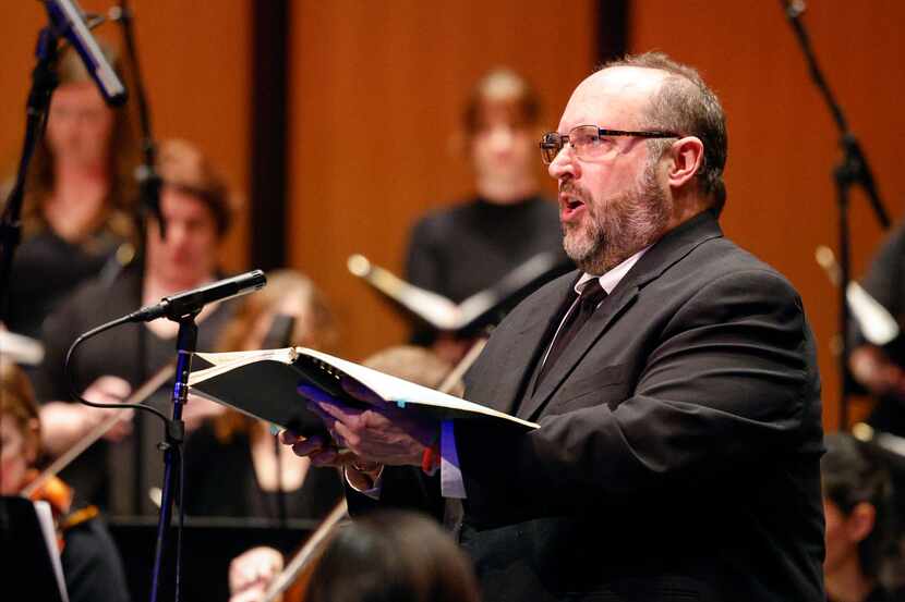 Baritone David Grogan performs with The Highland Park Chorale and Orchestra at Moody...