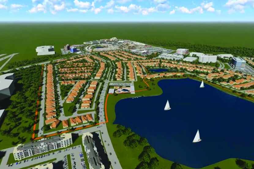 Th 370-acre Mercer Crossing mixed-use development is north of LBJ Freeway in Farmers Branch....