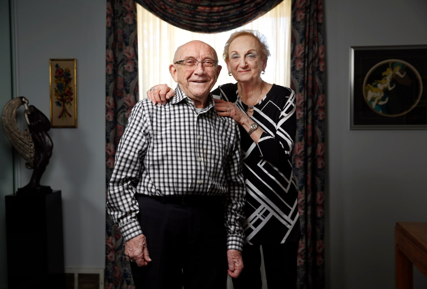 Holocaust survivor Max Glauben and his wife Frieda are photographed at their Dallas home, in...