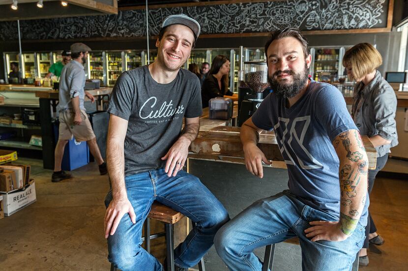 Nathan Shelton (left), 28, and Jonathan Meadows (right), 27, co-founders of Cultivar Coffee...