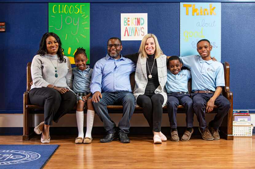 Dr. Sarah Schecter, Head of the Lower School at The Oakridge School, fourth from left, poses...