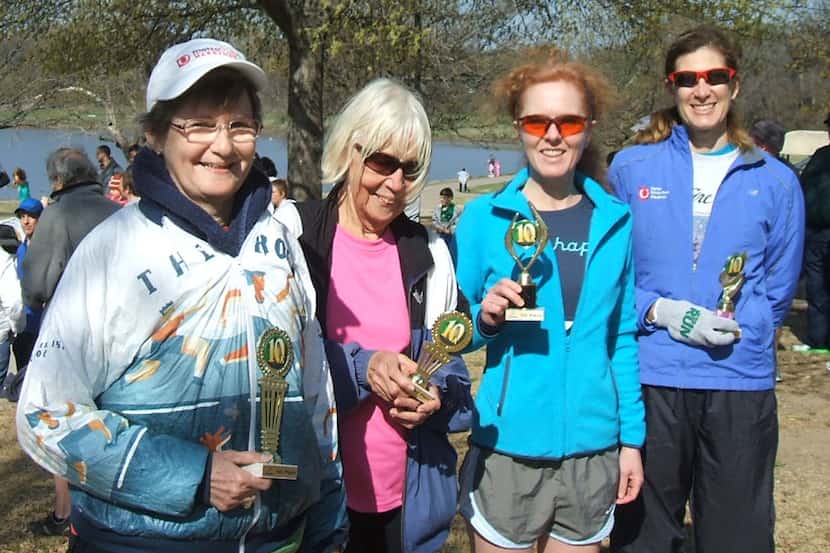 These lovely ladies all took home some hardware: (l. to r.) Jeanne Pitz, Mary Salter, Leslie...