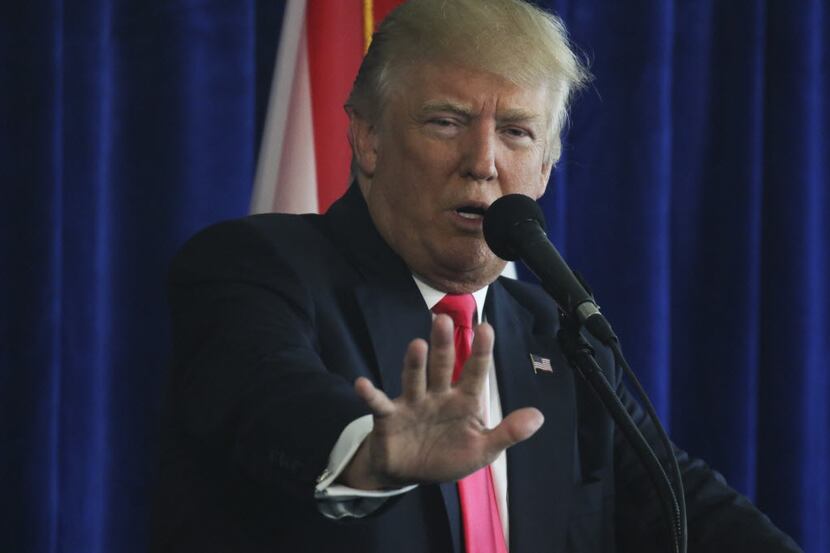 Republican presidential candidate Donald Trump speaks at Trump National in Doral, Fla., July...