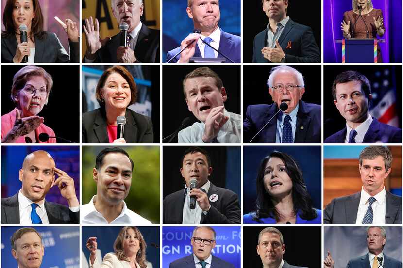 2020 Democratic Debate stage. (Getty Images/photo collage by TNS)