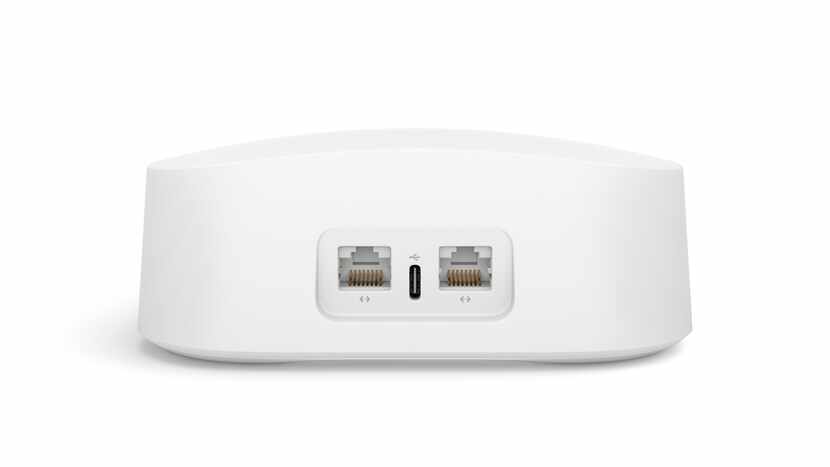 Each Eero 6 Pro has two Ethernet ports and one USB-C port for power.