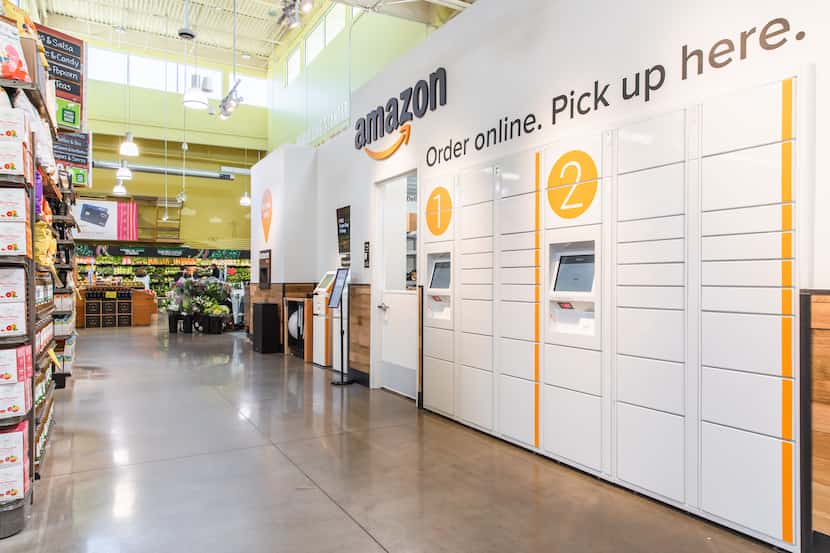 Customers can pick up online purchases or drop off returns at the Whole Foods in Addison....