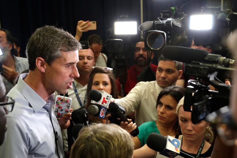 Democratic presidential candidate Beto O'Rourke was interviewed after an American Federation...